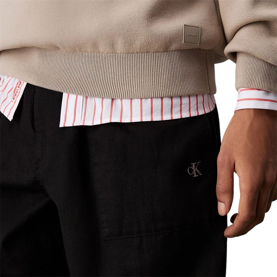 Pantaloni in misto lino cotone da uomo Calvin Klein | J30J327288BEH